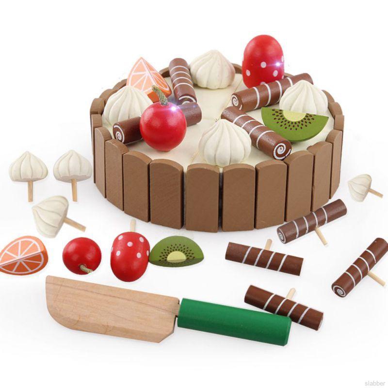 wooden magnetic play food