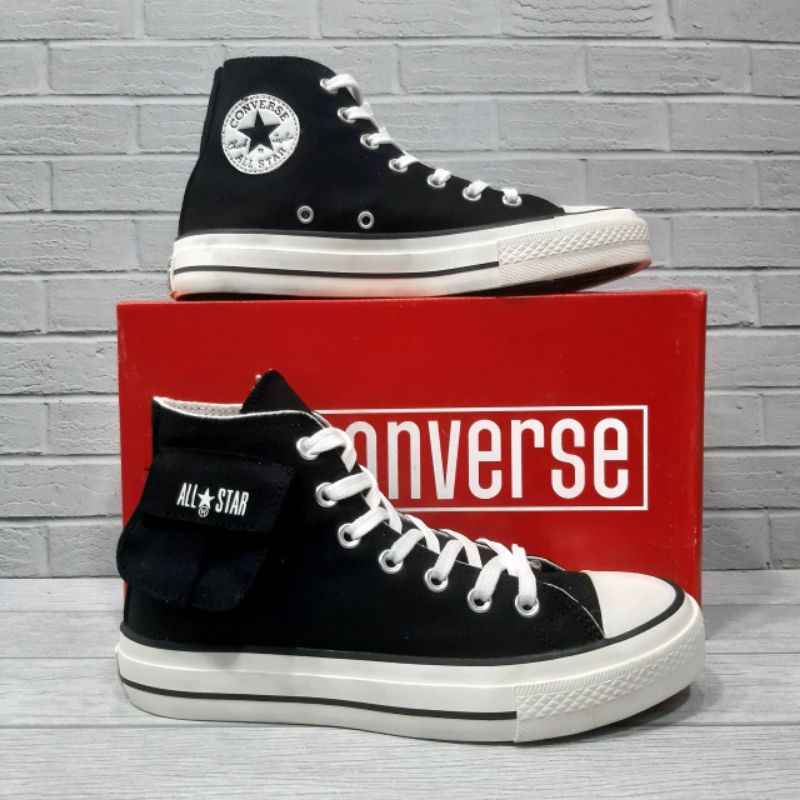 CONVERSE ALL STAR CARGO HIGH BLACK PREMIUM ORIGINAL QUALITY MADE IN VIETNAM UNISEX