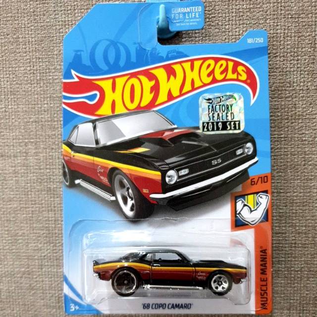 Hot Wheels - EXCLUSIVE RECOLOR - 68 COPO CAMARO - HITAM COKLAT KUNING - factory sealed 2019