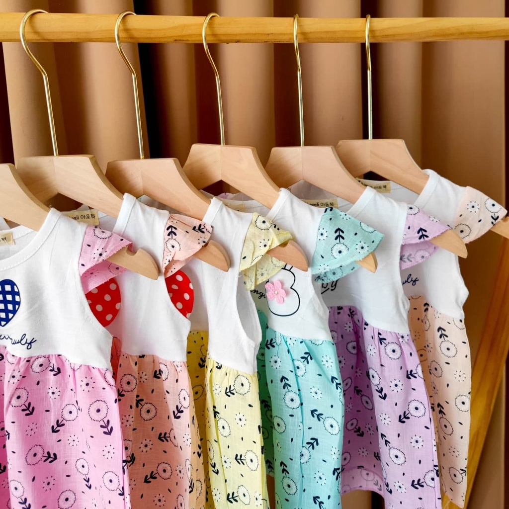 Promo !! Dress Anak Perempuan Import / dress mixed baby cute Ukuran 1-3th  / Baju Anak Perempuan Imut