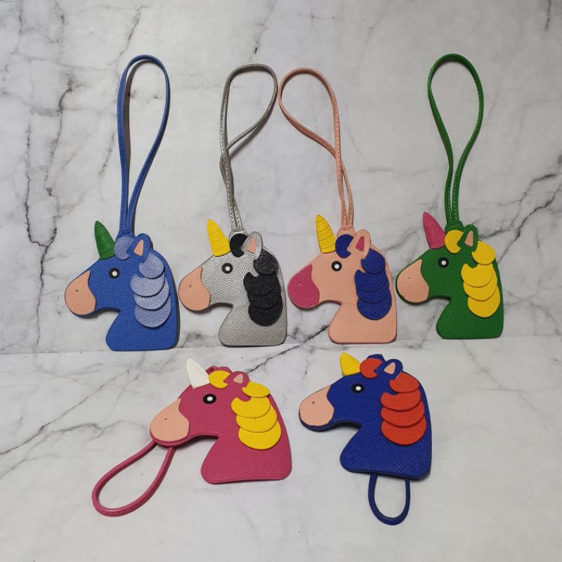 unicorn pu leather bag charm / gantungan tas