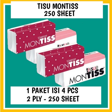 tisu montiss 250 sheet paketan isi 4 pcs