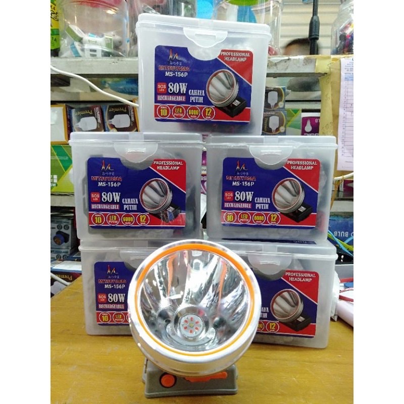 Bisa COD SENTER KEPALA MITSUYAMA MS-156P 80 WATT PROFESSIONAL HEADLAMP RECHARGEABLE