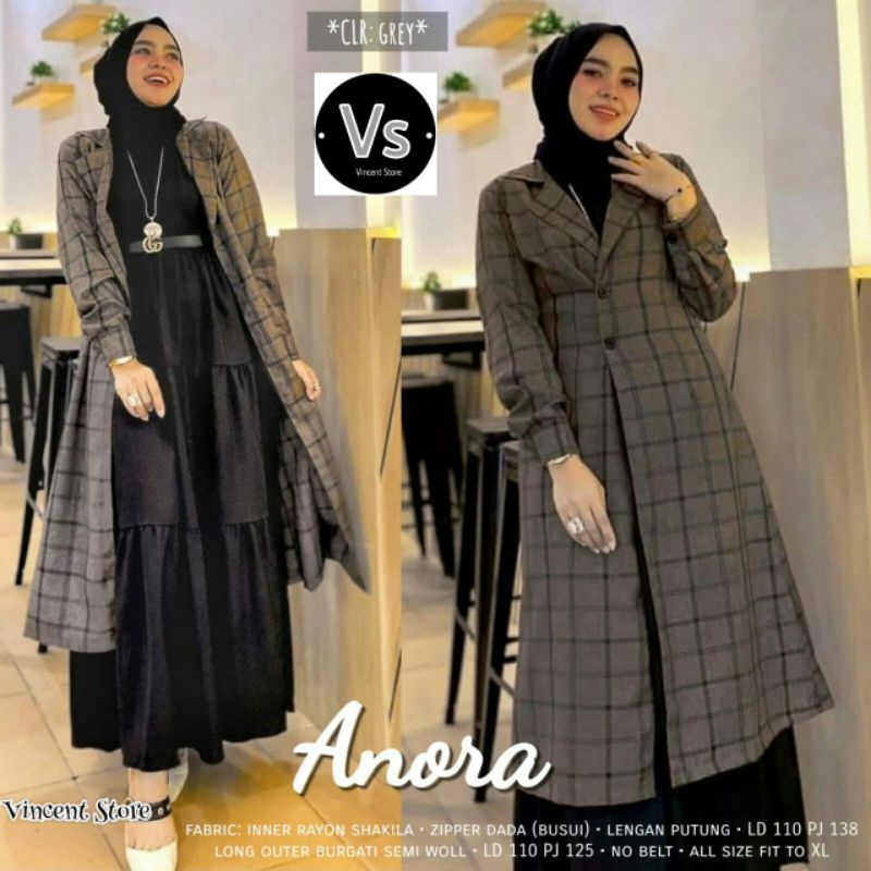 anora setelan dress+outer