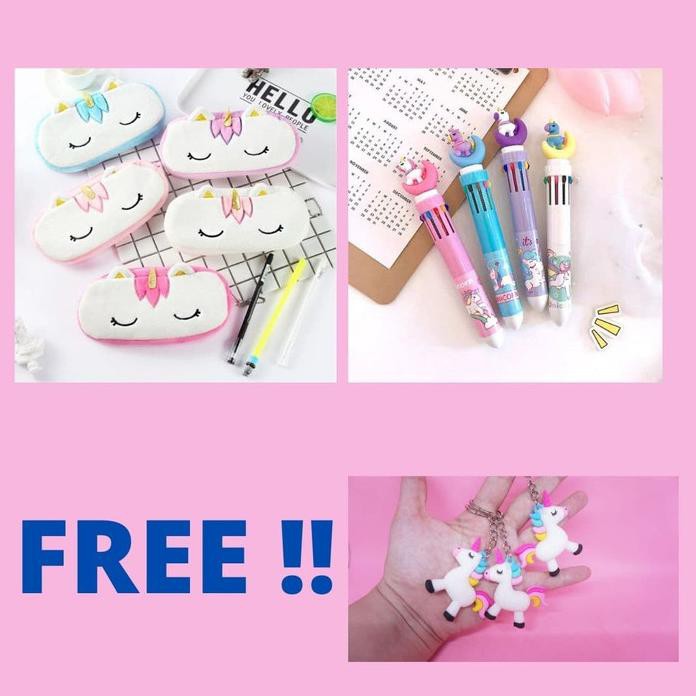 

termurah! paket alat tulis unicorn perlengkapan sekolah lucu imut unik - paket 1 sry77