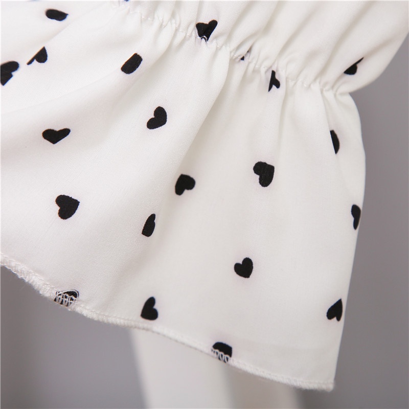 #Sisjuly# Sablon Wanita Lengan Panjang V-Neck Kepribadian Retro Kemeja Gaya Barat Wanita