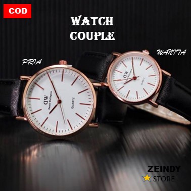 JAM TANGAN COUPLE WANITA PRIA PEREMPUAN LELAKI CEWEK COWOK CEWE COWO MURAH ANALOG ARLOJI KEREN ELEGA