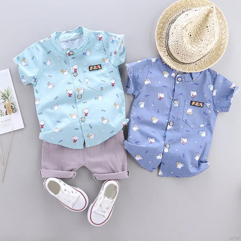 Se7en Setelan Kemeja Motif Kartun Celana Pendek Model Se7en Setelan Kemeja Motif Kartun Celana Pendek Model