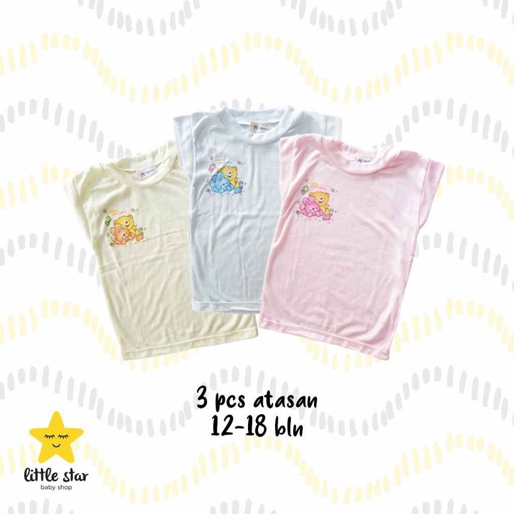 Ozaka 3 PCS Atasan Polos Anak Bayi