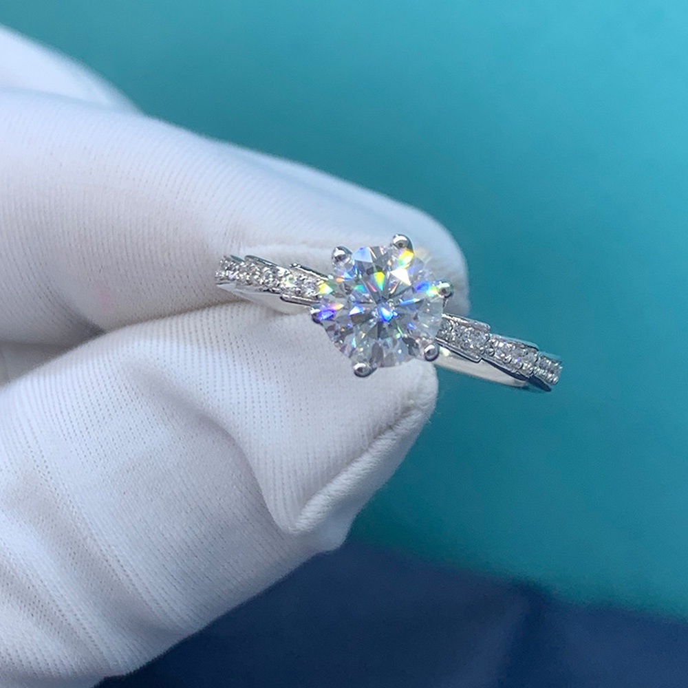 Cincin Sterling Silver 925 Dengan Kristal Kubik Zirkonia Untuk Wanita