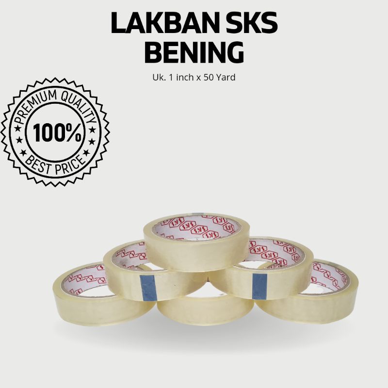 

[SKS] LAKBAN BENING 1 Inch X 50 Yard MEREK SKS 1inch × 50y 50yard OPP TAPE MEDAN GOJEK GRAB