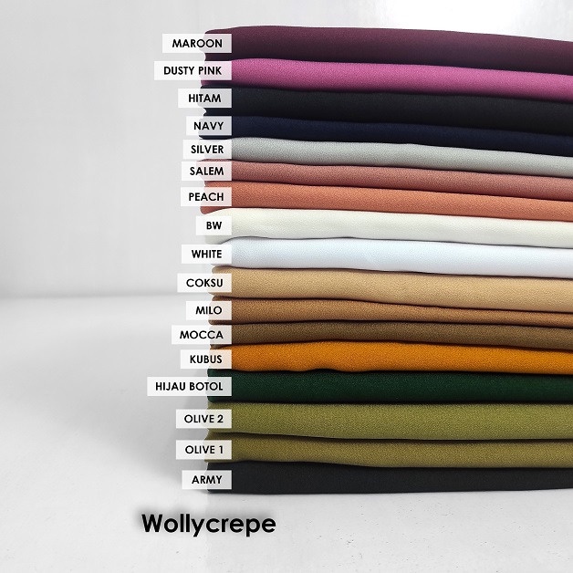 Kain Wollycrepe - GROSIR - Per Yards (Minimal 1 Roll)