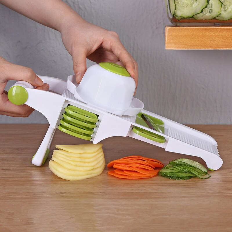 Mandoline Slicer Stainless Steel Vegetable SlicerWith 5 Blades Premium Vegetable Slicer Cutter