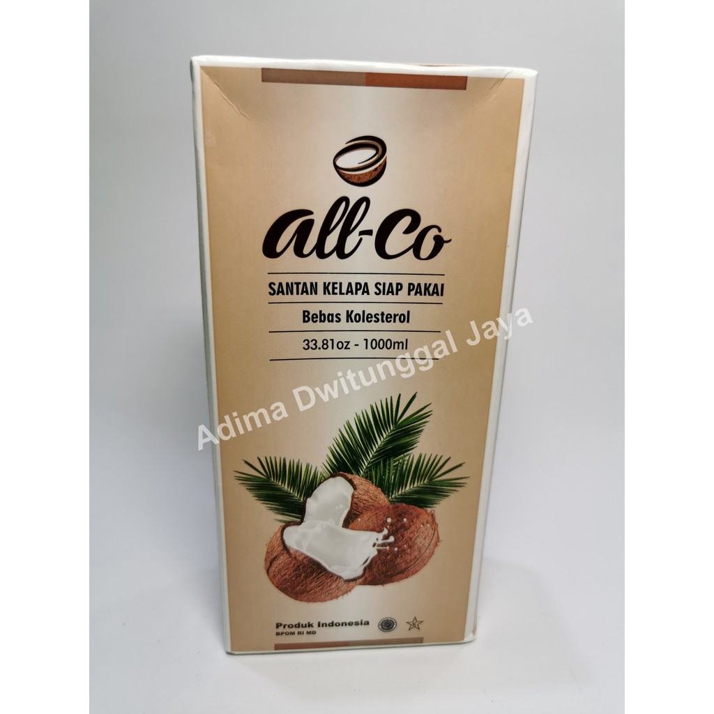 Santan Murni / Santan Kelapa Kental / Coconut Cream All- Co 1 ltr