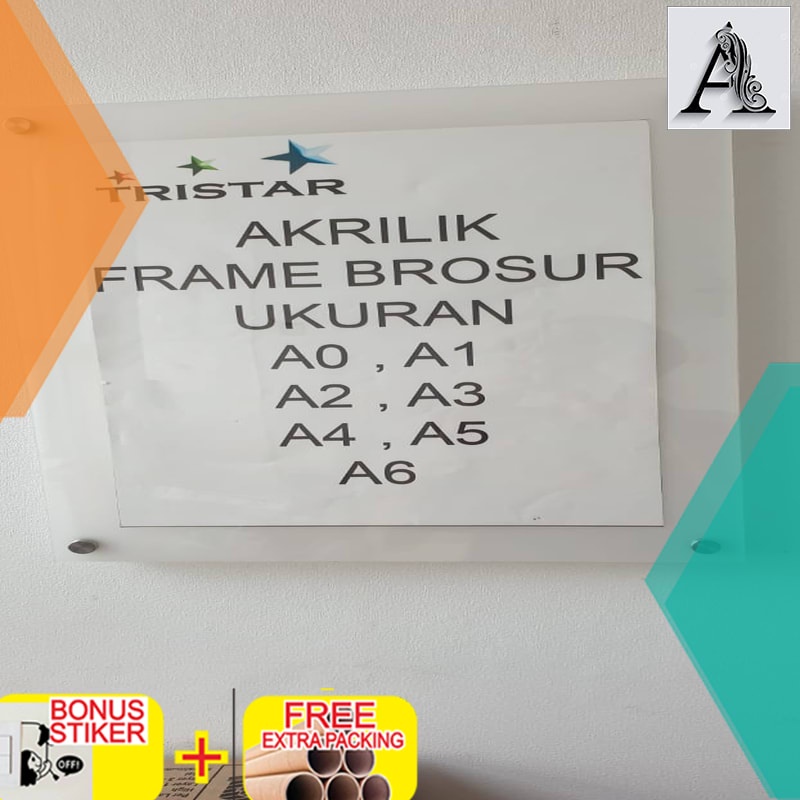 

Terlaris Akrilik Frame poster dinding A4/ 2mm+3mm (background putih+clear)