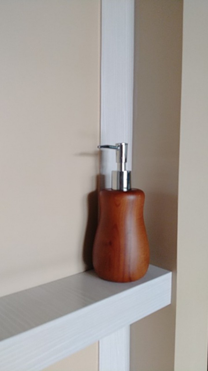 Botol Shampo Kayu Jati/pump Shampo/sabun Cair/dispenser Sabun/tempat Hand Sanitizer/wadah Sabun Cair