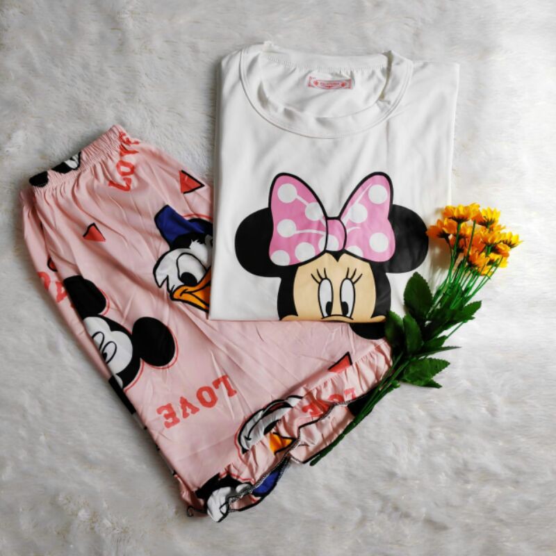 SET BAJU TIDUR IMPORT SETELAN BAJU TIDUR WANITA LENGAN PENDEK PAKAIAN KAOS WANITA PAKAIAN RUMAHAN