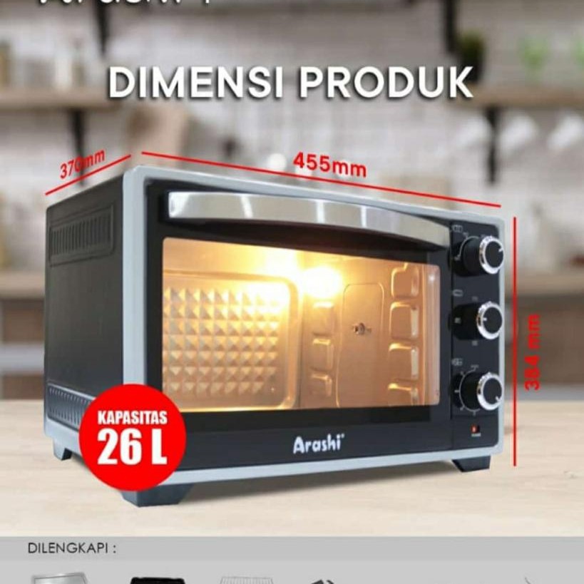 OVEN LISTRIK MURAH 26 LITER OVEN ARASHI M26A KOMPOR OVEN ARASHI M26A