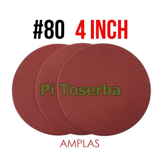 Amplas Bulat Grit #80 Amplas Tempel 4 Inchi Grid A80 4&quot; inch