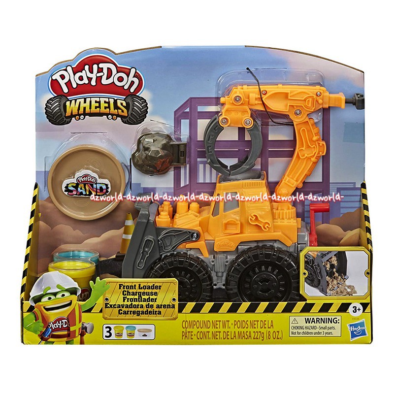 Play-Doh Wheels Front Loader Mainan Lilin Playdoh Mobil Bulldoser Tambang Pasir Mobil Capitan