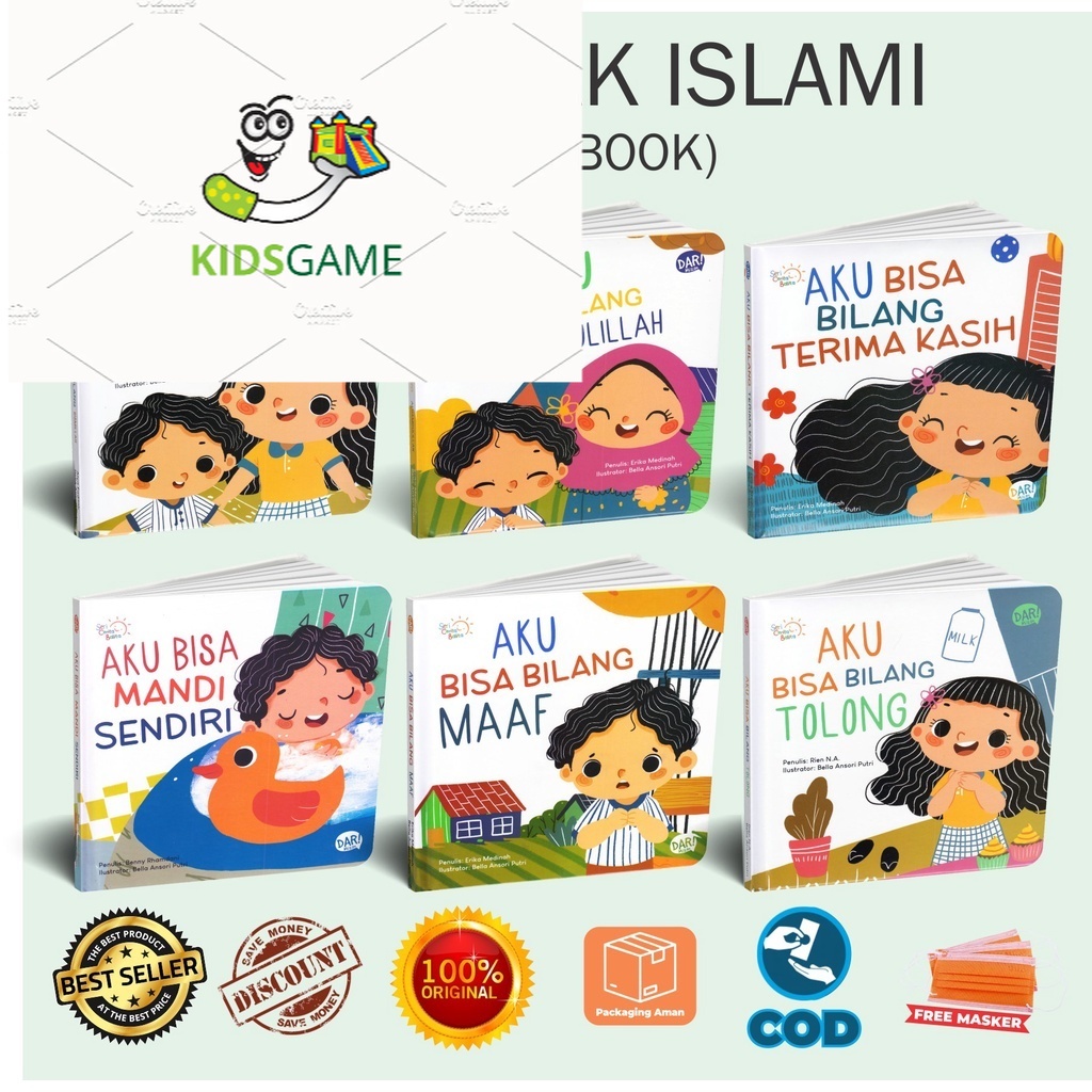 

Buku Cerita Anak Islami Seri Cerita Balita Aku Bisa Bilang Bismillah Maaf Terimakasih Alhamdulillah