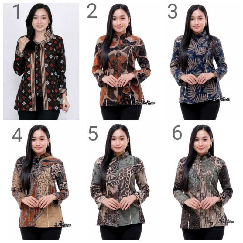 BAJU BATIK WANITA MODERN MONALISA GENES M,L,XL asli PEKALONGAN