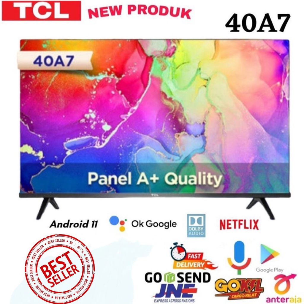 Jual TCL 40A7 LED TV 40 inch SMART ANDROID 11 FHD DOLBY AUDIO Garansi