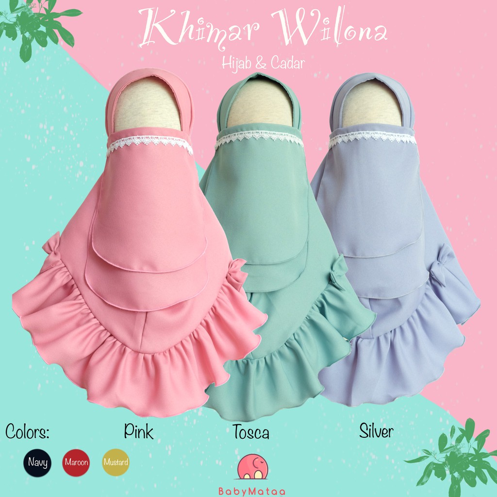 Jilbab Anak - Khimar Cadar - Hijab Anak - NIQAB ANAK NIQOB 3 IN 1