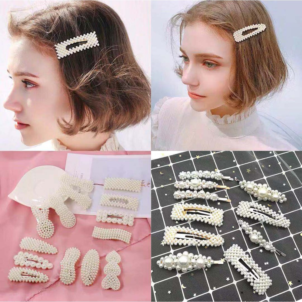 Grosir - F491 Jepitan Rambut Mutiara Barrette / Aksesoris Wanita / Jepit Rambut Mutiara KOREA