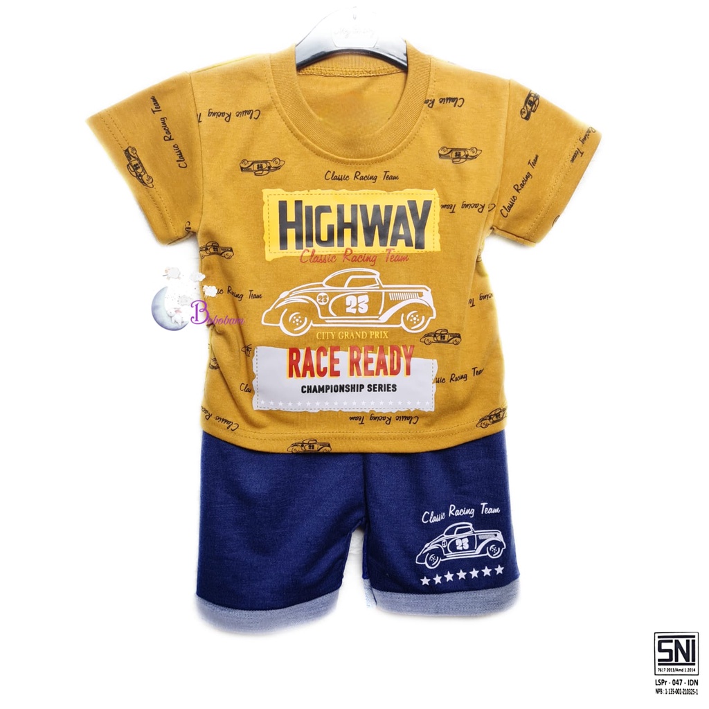 BAJU BAYI BOBOBAM MOBIL HIGH SETELAN ANAK LAKI-LAKI / SETELAN ANAK HARGA GROSIR