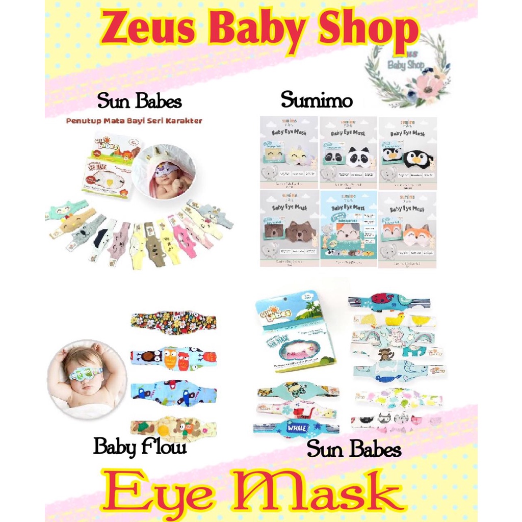 Sun Babes Eyemask Kacamata Bayi Kain | sumimo eye mask | baby flow eye mask | kaca mata bayi jemur