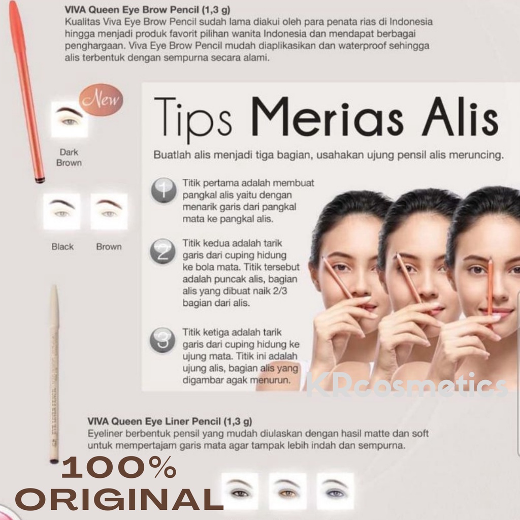 Viva queen eyebrow pencil Pensil Alis serut Original 100% 1,3 gr
