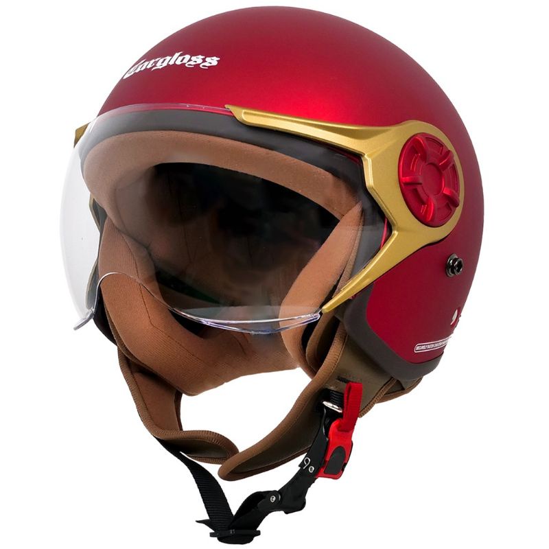 Helm Cargloss YRH Hijab Retro Original Majestic Red Merah Maroon Doff