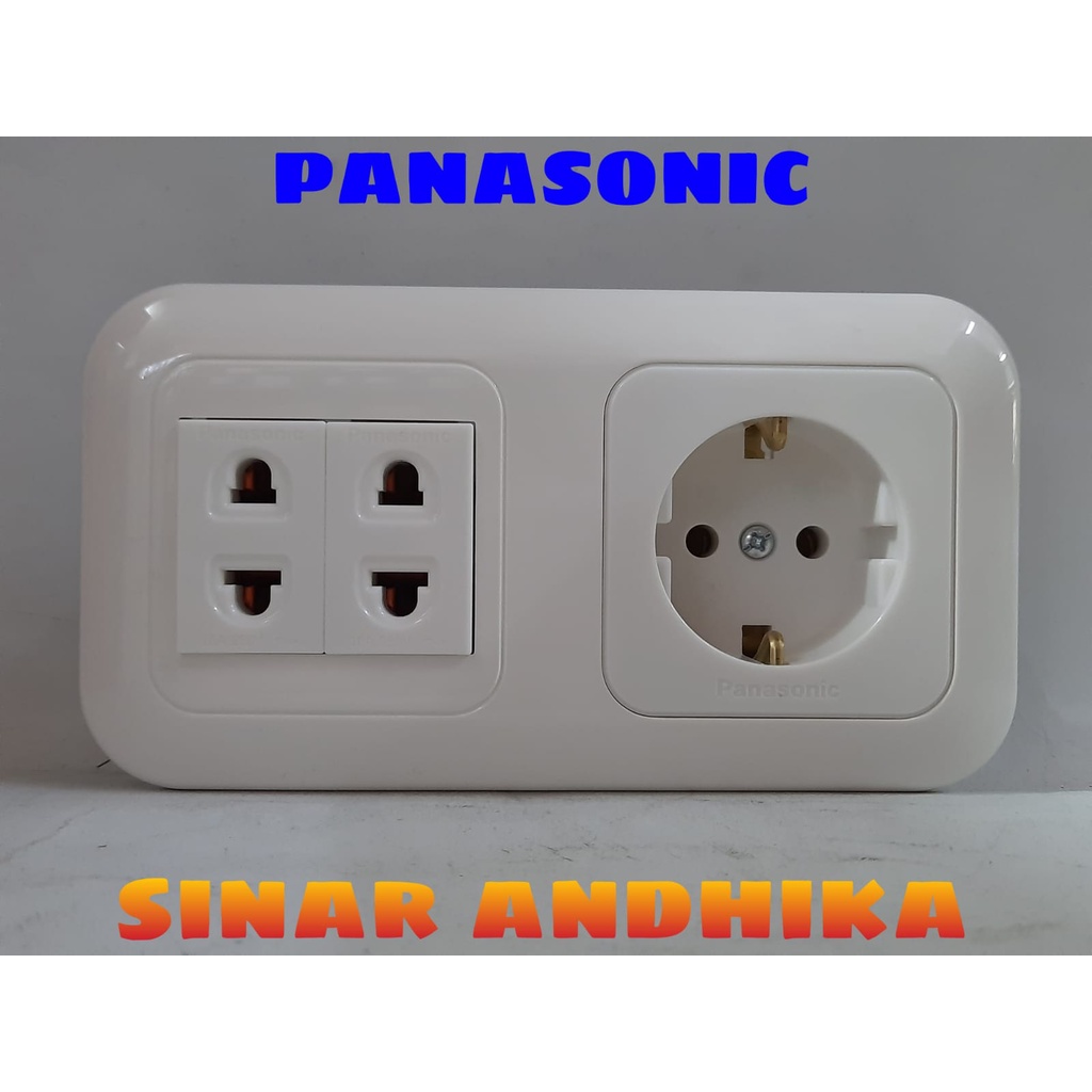 STOP KONTAK NON CP + DOUBLE UNIVERSAL PANASONIC WEJP 11312-7+WEJ 10919