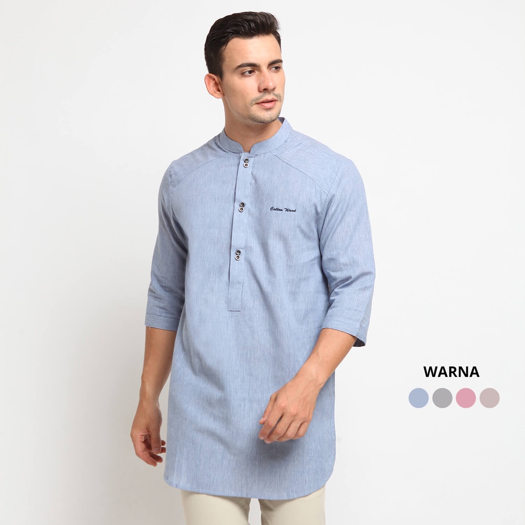 HAMZAH NAVY |ManNeedMe x CW| Baju Koko Pria Lengan 3/4 Baju Muslim Kurta Dewasa ORIGINAL
