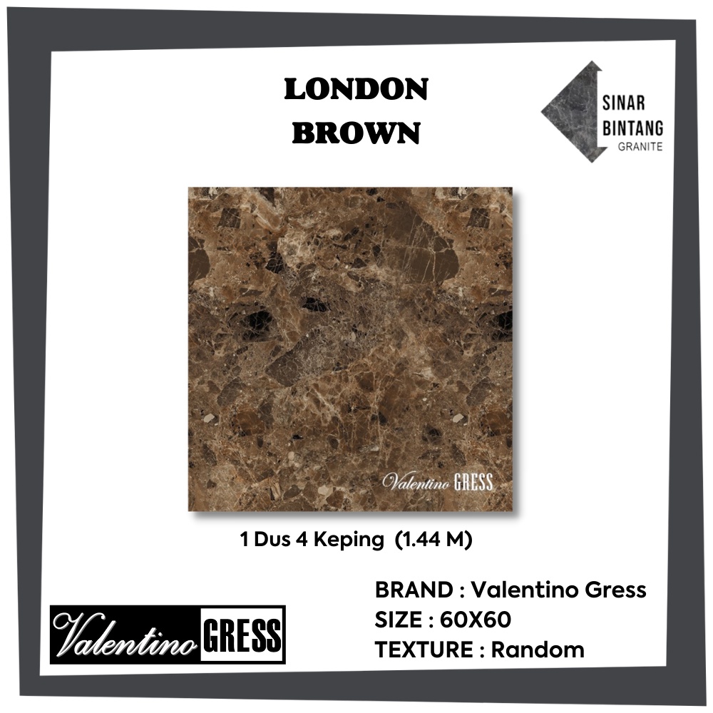 Granit 60 X 60 | Granit Lantai London Brown VALENTINO GRESS