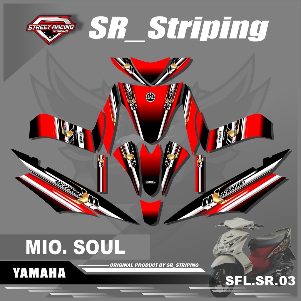 Decal Full Body MIO SOUL - Sticker Decal MIO SOUL Motif Racing. SR.03