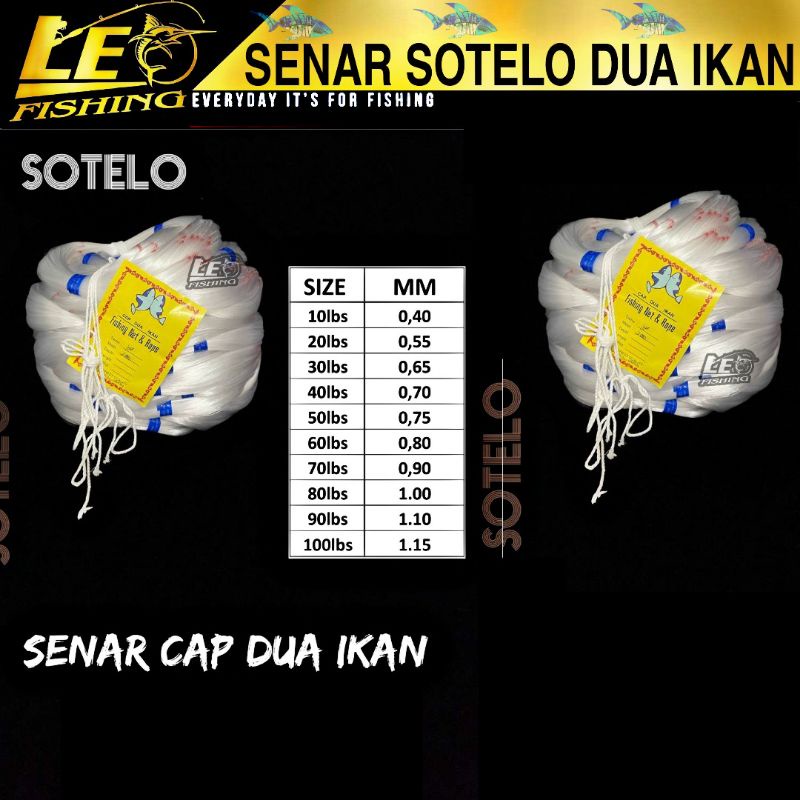 SENAR PANCING SOTELO DUA IKAN SUPER STRONG SENAR LEADER RANGKAIAN 100M HIGH QUALITY PRODUK