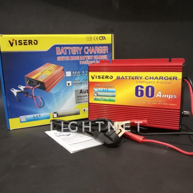 Charger Accu cas aki 12v 60a otomatis & smart fast - VISERO lightn33 Juara