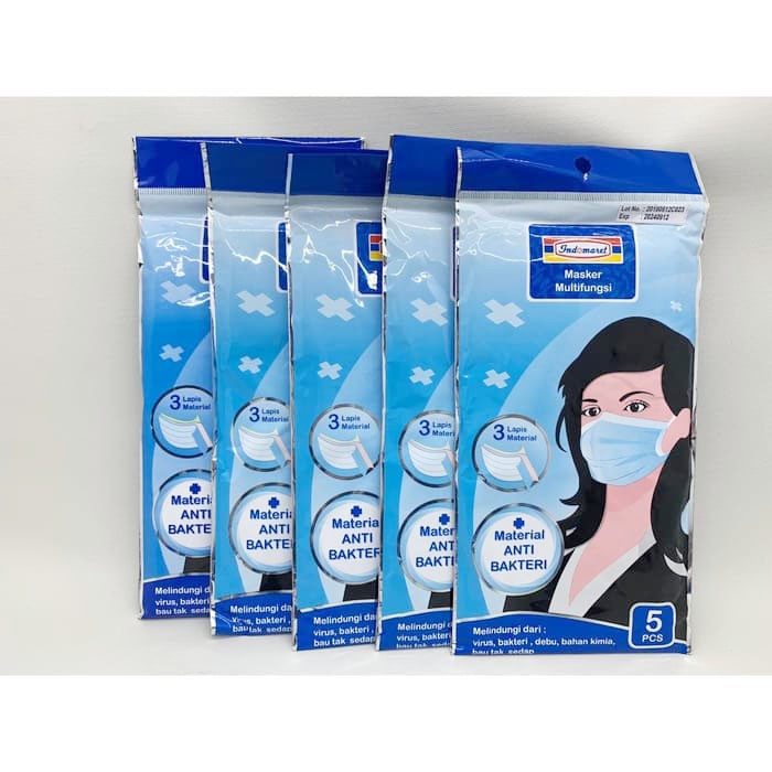 Masker Disposable Earloop - Masker Medis - Masker Mulut - Maser Indomaret Earloop 3 ply