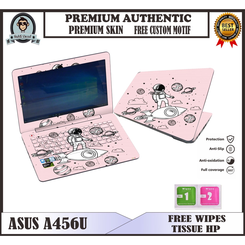 STIKER // GARSKIN LAPTOP ASUS A456U FULL BODY BISA CUSTOM MOTIF