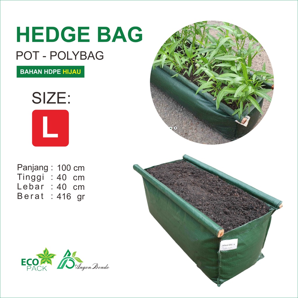 Hedge Bag Size L Planterbag Planter bag Pot Polybag Tanaman Buah Sayur Benih Bibit (40x40x100 cm)