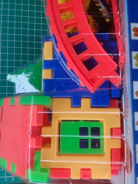 Set Mainan Puzzle Block Rumah + Kereta Kontruksi