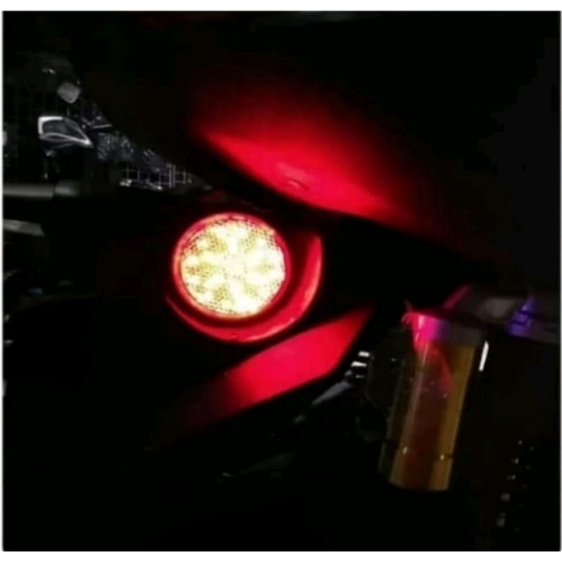 Lampu mata kucing bulat nmax new lampu reflektor bulat diam-kedip biru dan merah