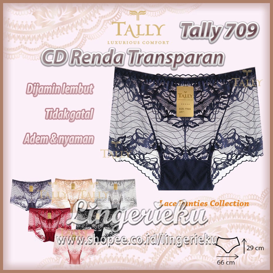 Tally 709 CD Celana Dalam Wanita Seksi Transparan Renda Bigsize