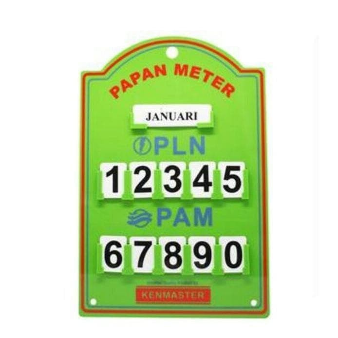 Papan Nomor Meteran Air PLN PAM Listrik Air meter Kenmaster