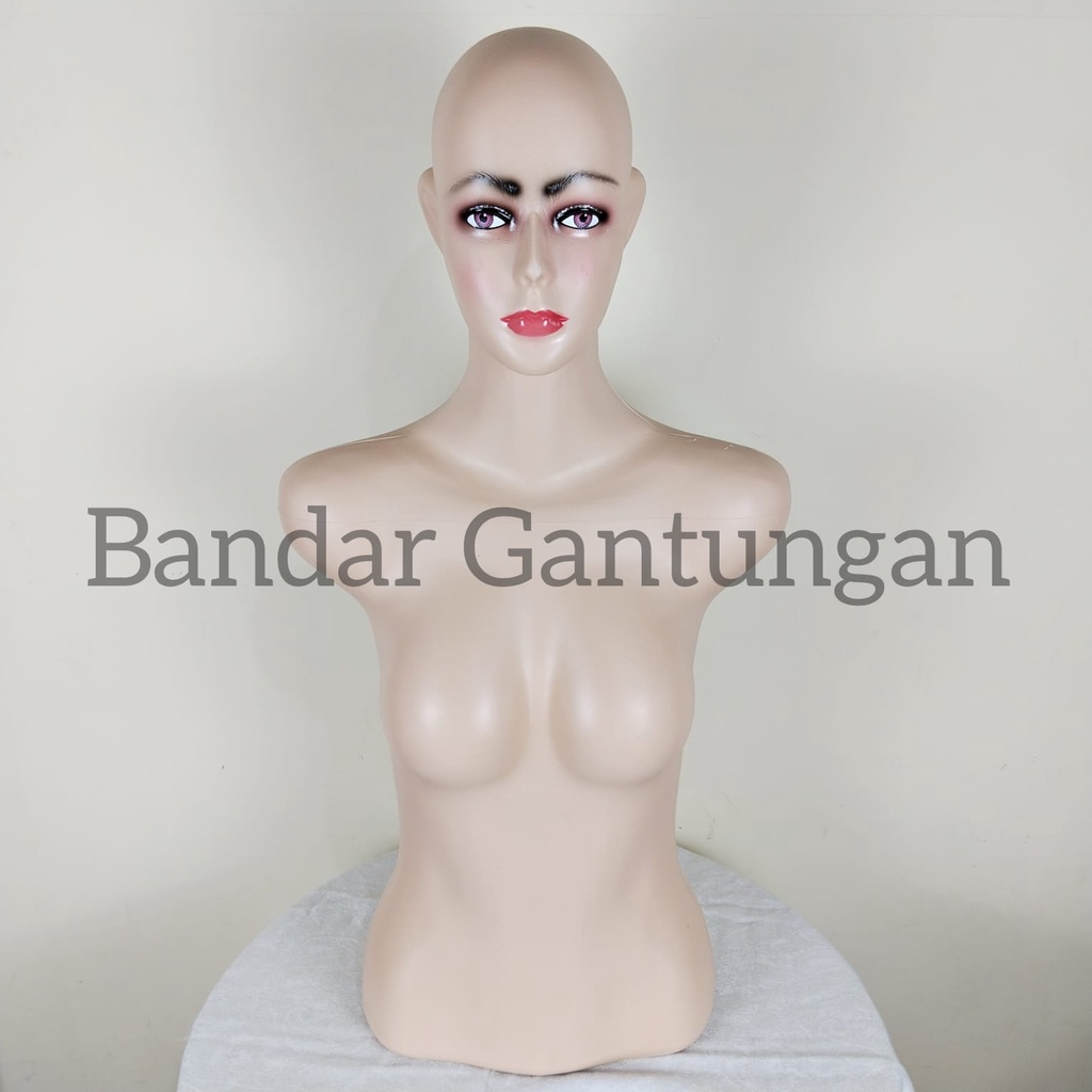 Patung Manekin Plastik Torso Cewek Setengah Badan+Sok Untuk Kaki/Patung Cewek(SET B)