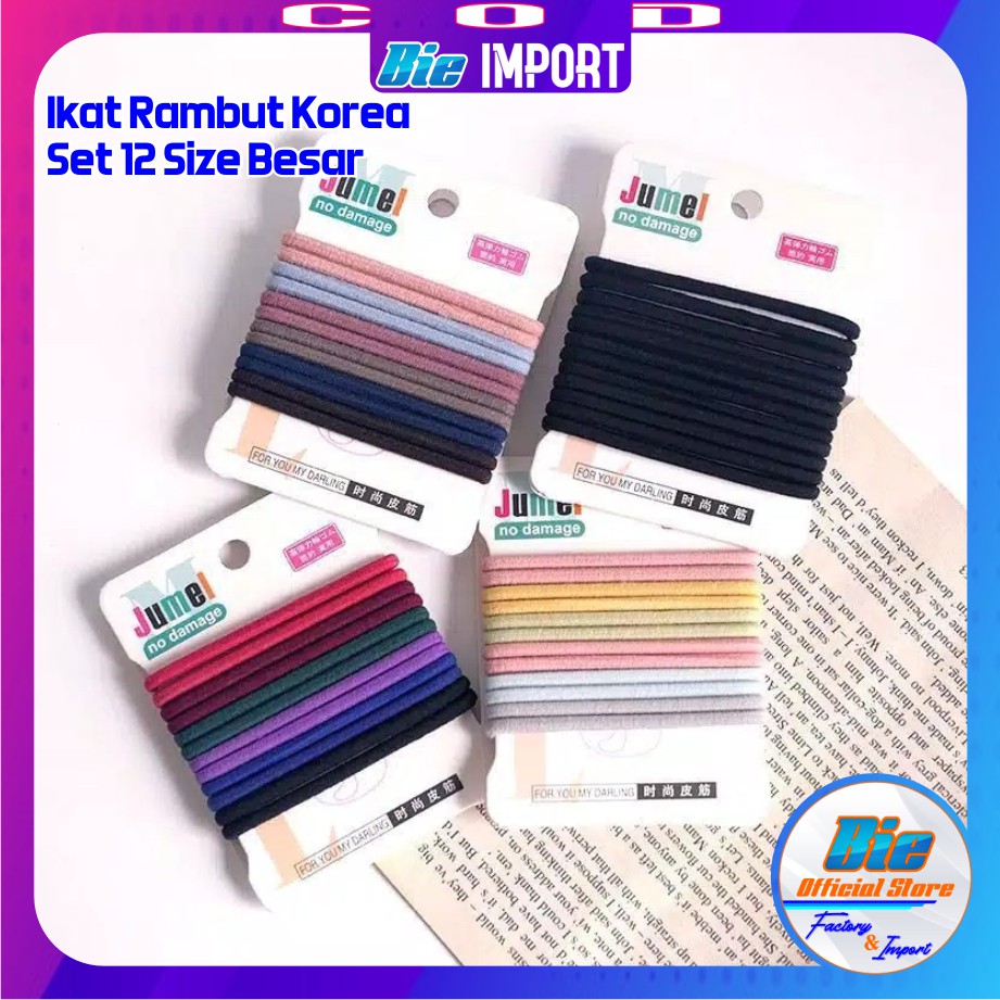 isi 12 Ikat Rambut Korea Premium Mix Motif Impor Best Seller