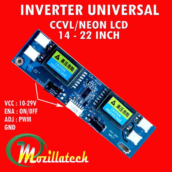 UNIVERSAL MODUL DRIVER INVERTER LAMPU NEON CCFL CCVL TV LCD MONITOR KOMPUTER 14 15 17 19 20 22 24 IN