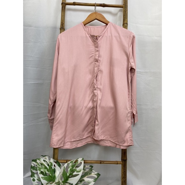 MAUDY SHIRT BLOUSE WANITA RAYON PREMIUM-DUSTY-PINK
